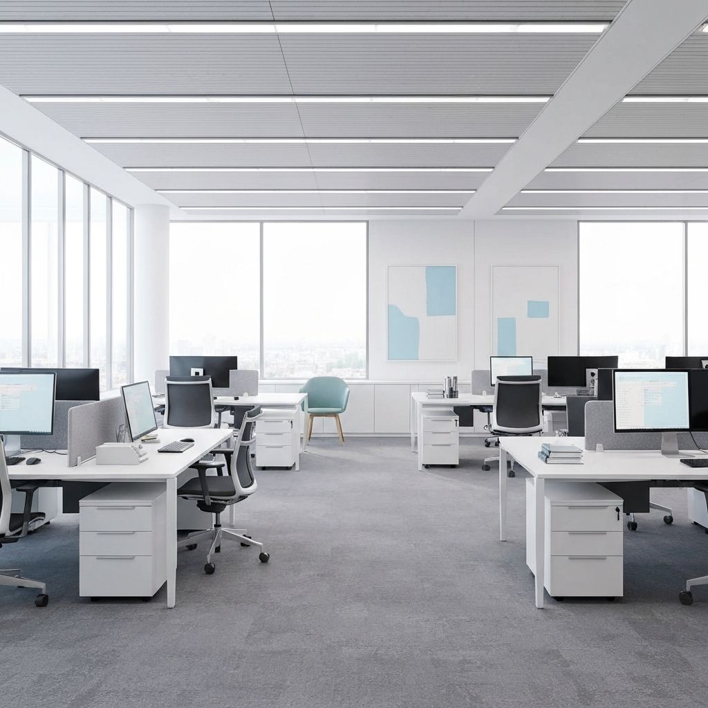 Clean modern office workspace